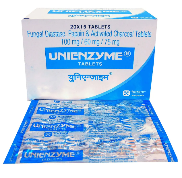유니언자임 ( Fungal Diastase 100mg, Papain 60mg and Activated Charcoal 75mg )