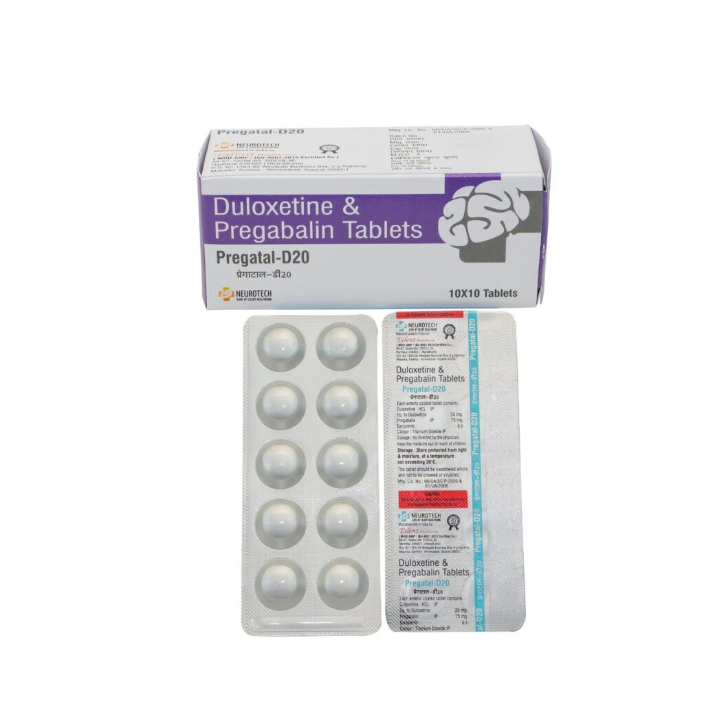 프레가탈 D20 ( 두록세틴 + 프레가발린 Duloxetine 20mg + Pregabalin 75mg )